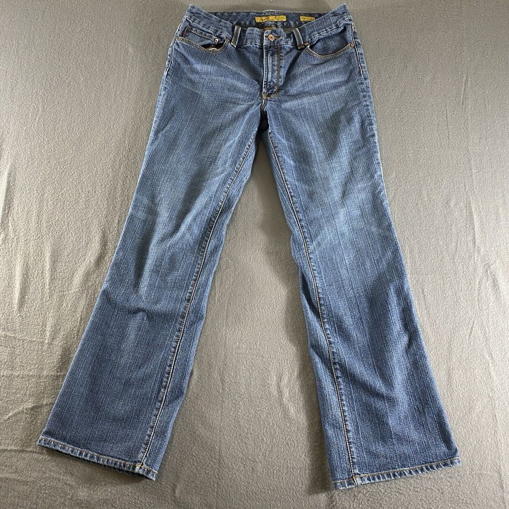 Seven7 Jeans Womens 12 Blue Mid Rise 32x30 Premium Denim Stretch Bootcut